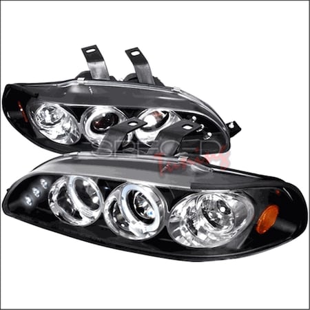 Overtime Halo LED Projector Headlights for 92 to 95 Honda Civic- Black - 10 x 20 x 25 in. OV3193564